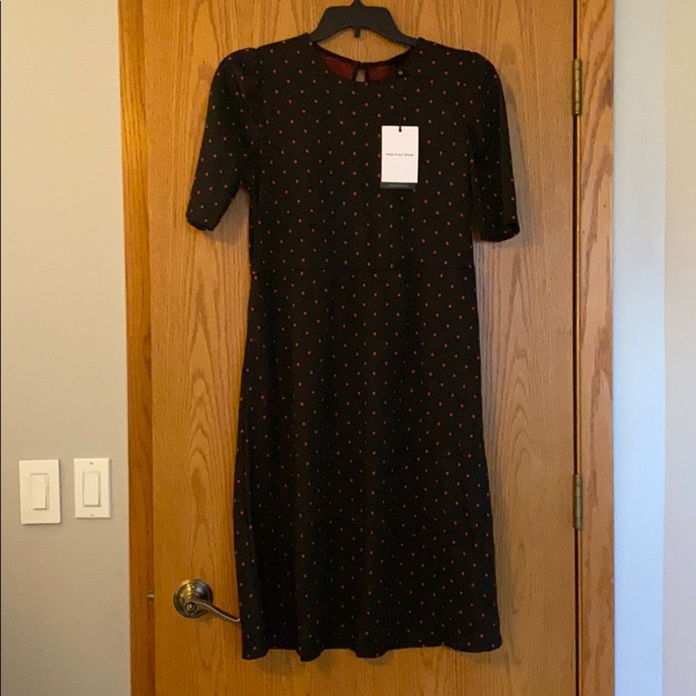 Black dress with red polka dots, NEW WITH TAGS!